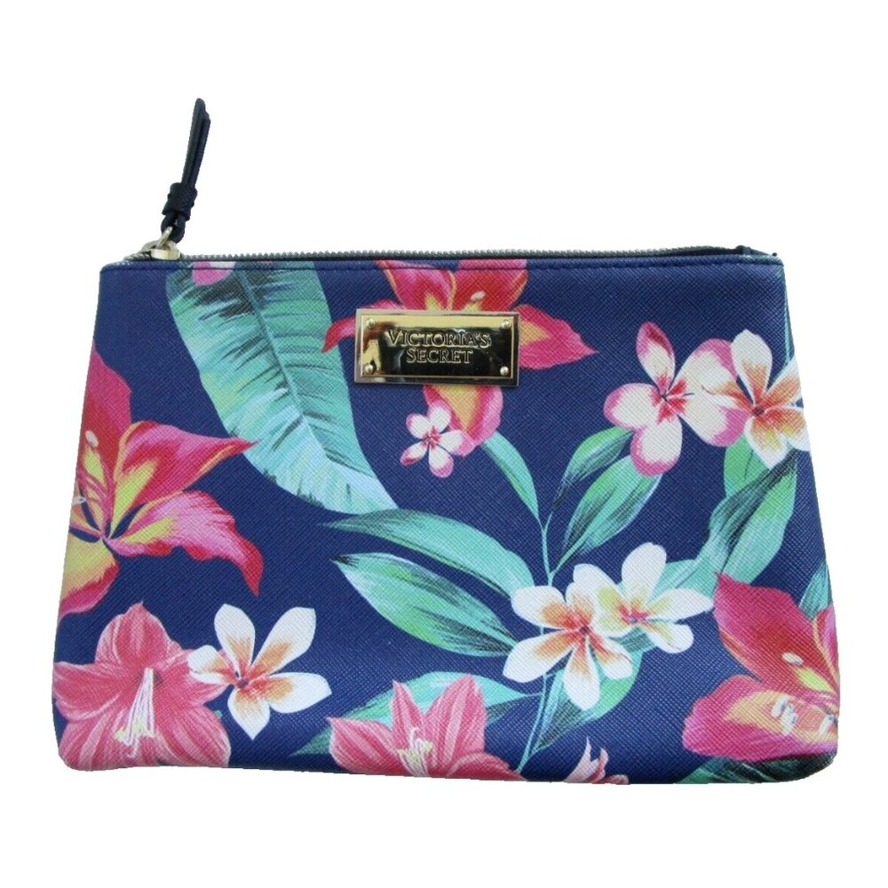Victoria's Secret Navy & Floral Makeup Pouch/Case/Clutch - New without Tags